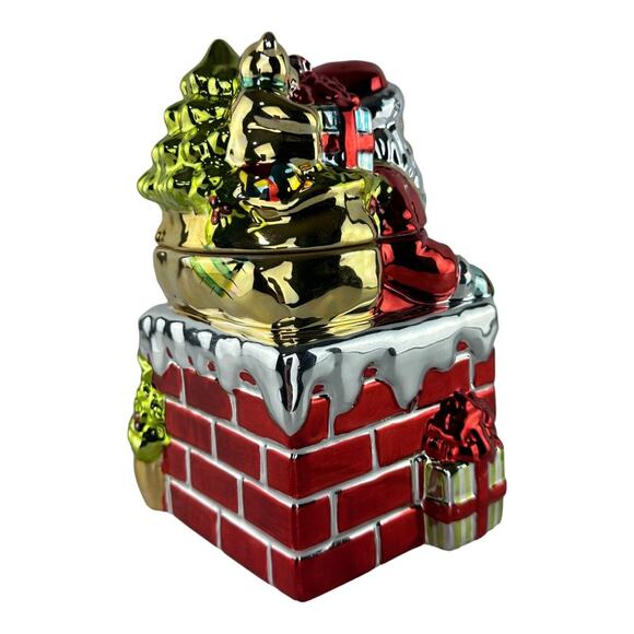 Portmeirion Studio A Christmas Story Santa Treat Jar Ceramic Metallic Glaze - Picture 5 of 16